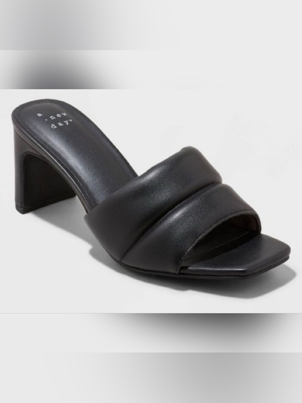 a new day Black Padded Slide Heels